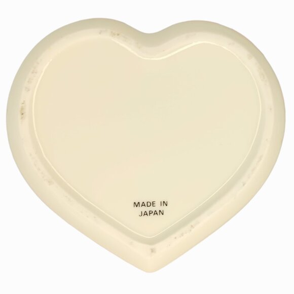 Heart Shaped Floral Trinket Box with Lid Vintage Made in Japan - Picture 5 of 8